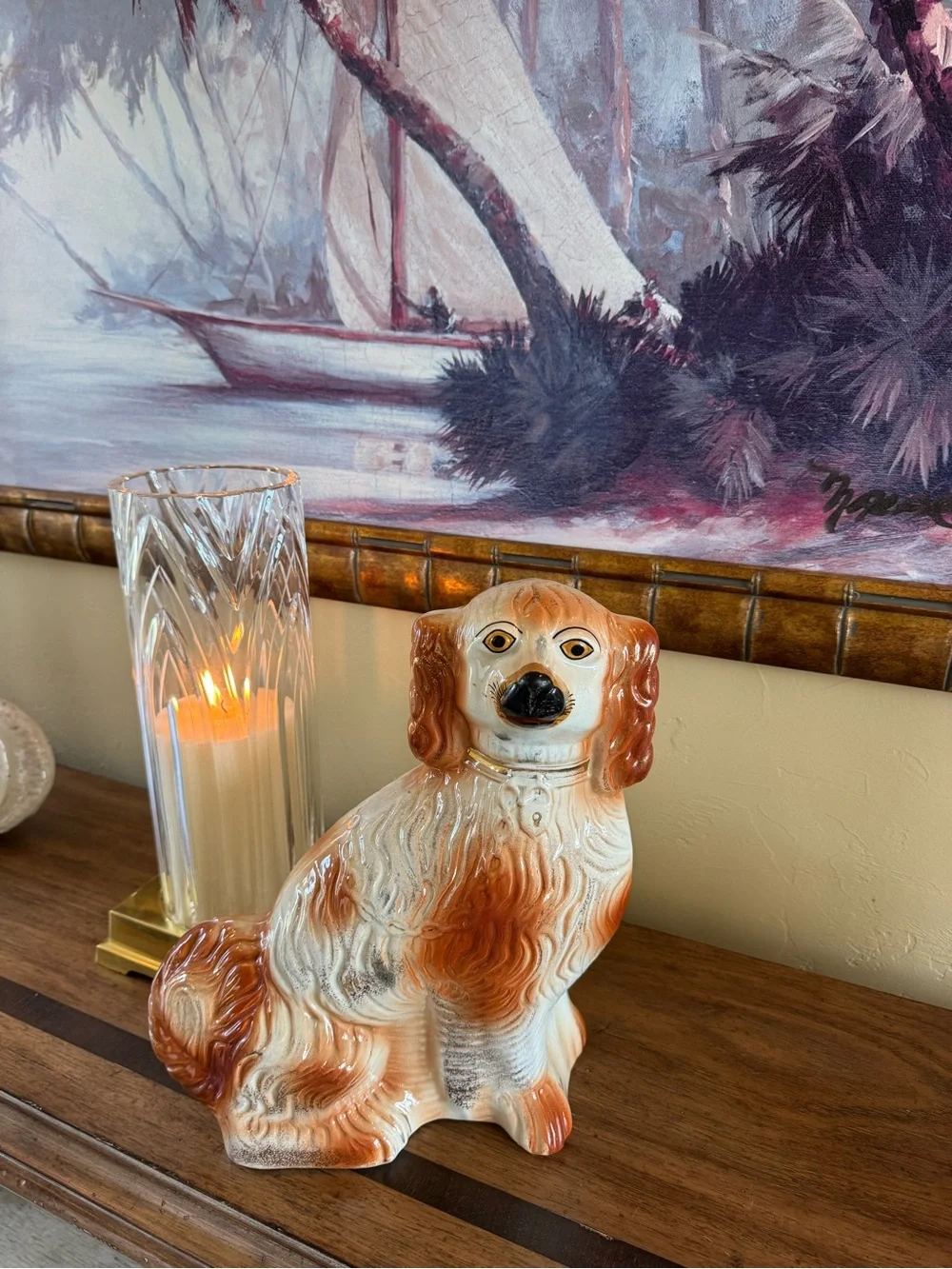 Staffordshire Spaniel Figurine 13” tall